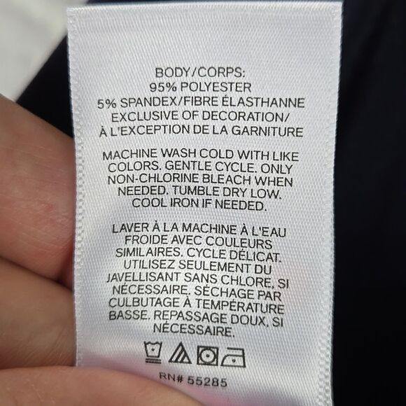 Express Women's Jumpsuit Sleeveless Navy Blue Lace V-Neck Super Soft Jersey Knit - Picture 10 of 11